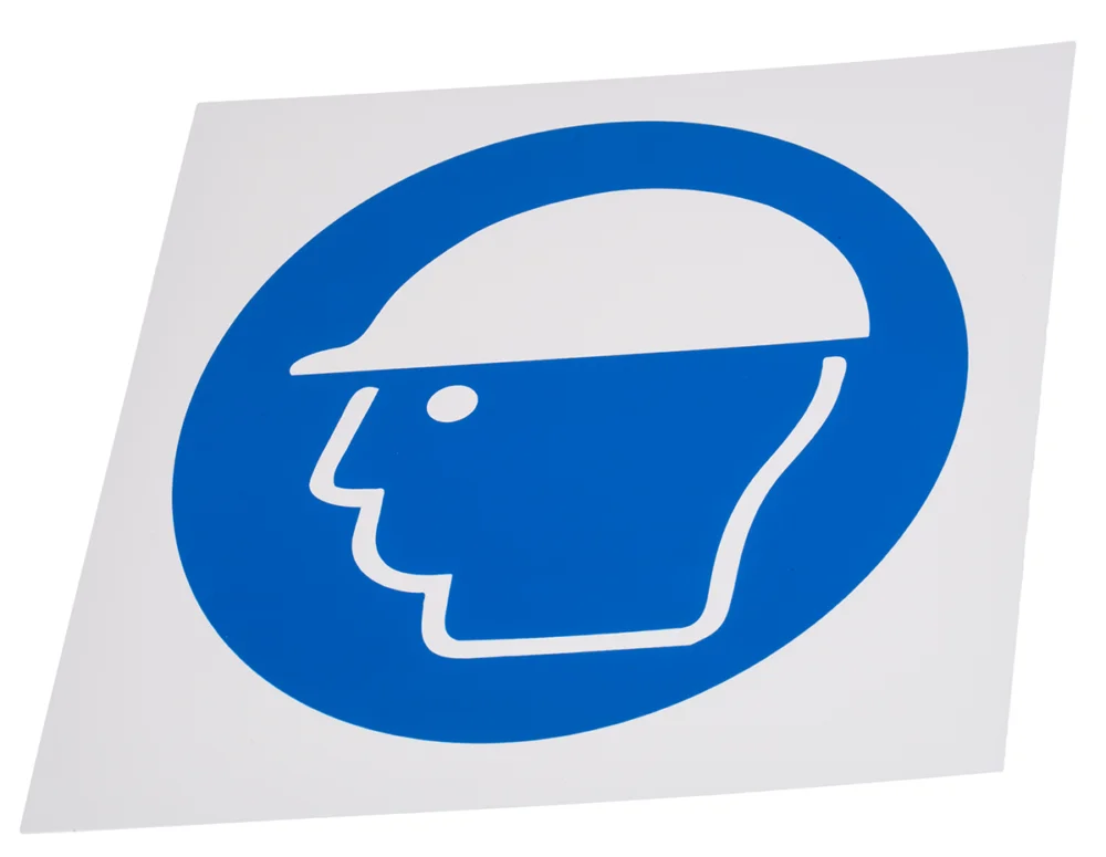 Lägg i varukorgen RS PRO Plast Blå, Vit Head Protection Obligatorisk skylt