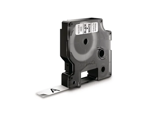 Lägg i varukorgen Tape DYMO D1 12mm Svart på Vit 10/FP