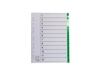 Register plastflik 1-12 grön 10/FP Beställ idag