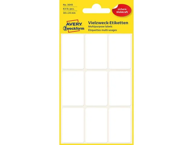Snabb leverans Etikett Handskriva AVERY 38x24mm 63/FP