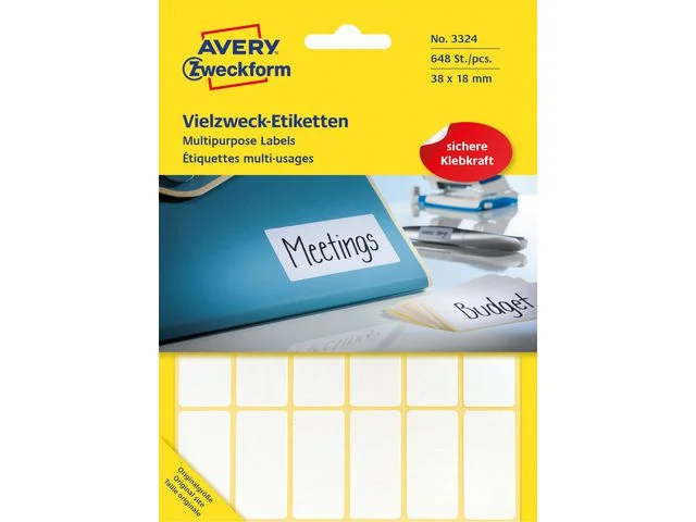Beställ nu Etikett AVERY Handskriv 18x38mm 648/FP