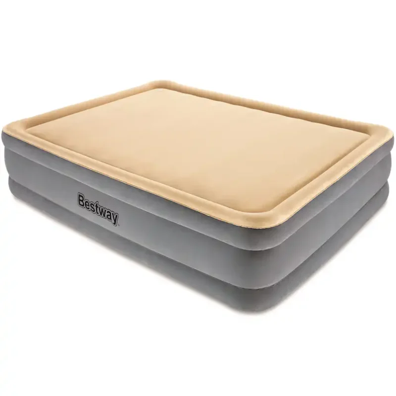 Uppblåsbar Dubbelsäng Bestway Hög Inbyggd Pump Tritech Queen Airbed 2 Personer Populär