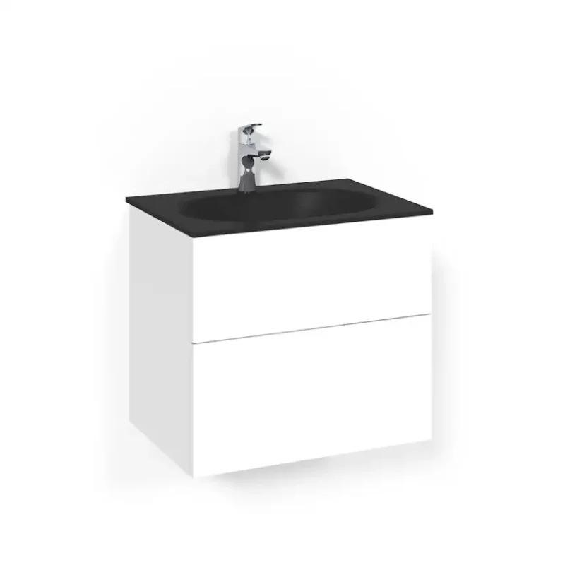 Fynd Tvättställsskåp Macro Design Crown Push Open Med Glastvättställ