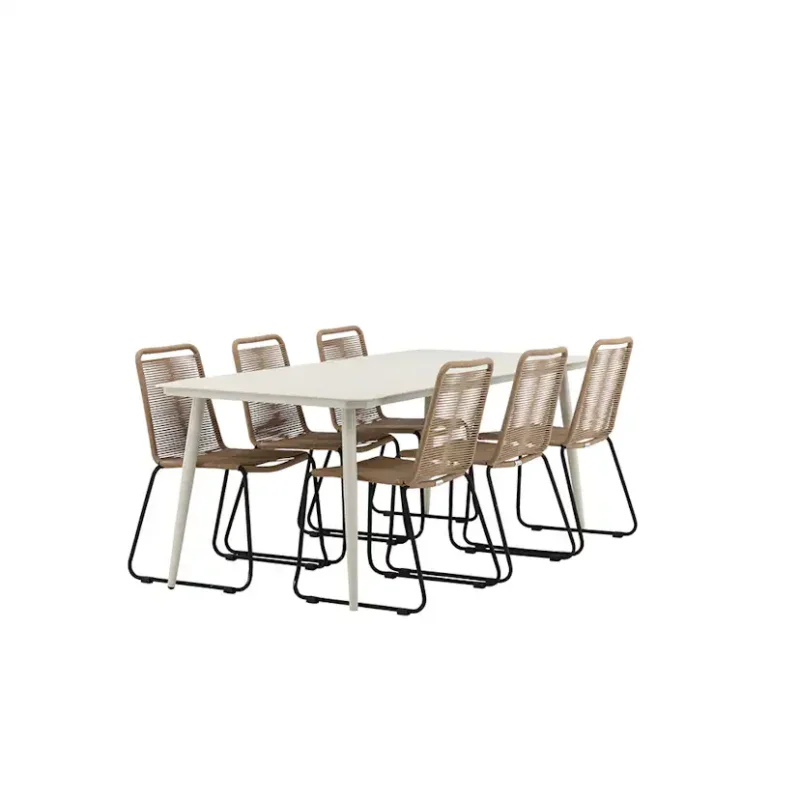 Endast denna vecka Matgrupp Venture Home Lina med 6 Black Stolar