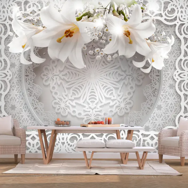 Fri frakt Fototapet Arkiio Lilies And OrnamentsStorlek: 250x175 cm
