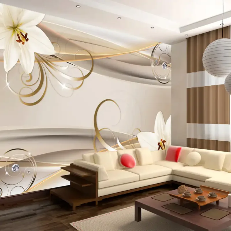 Fototapet Arkiio Lilies And The Gold SpiralsStorlek: 300x210 cm Fynd