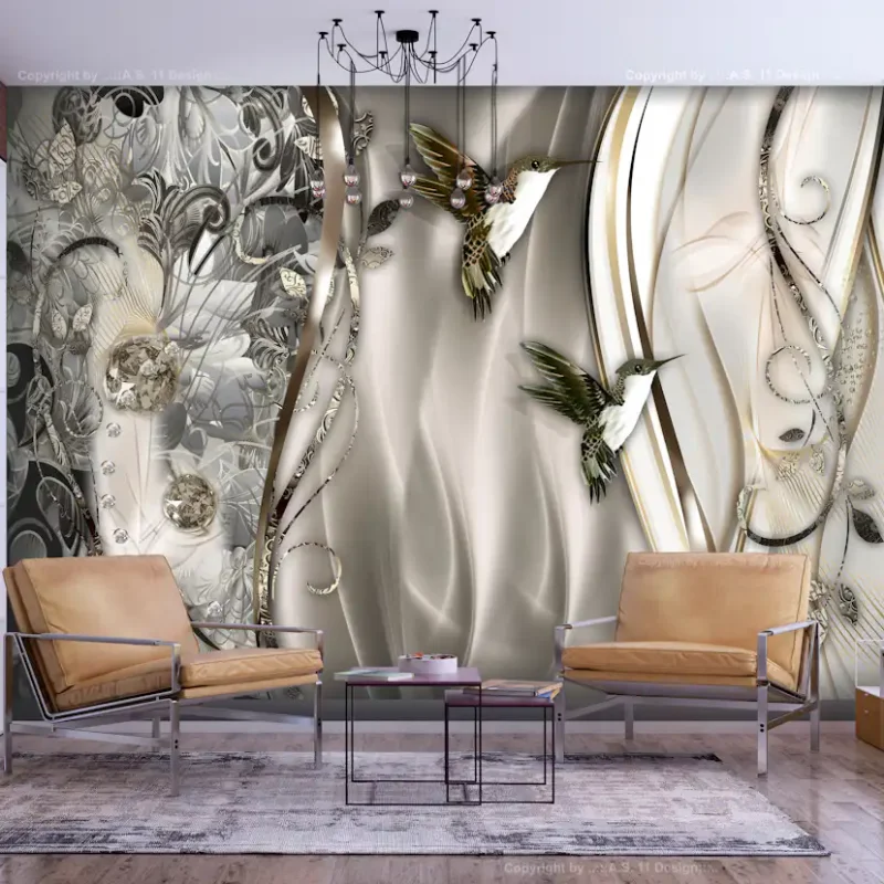Fototapet Arkiio Hummingbirds On The Wave BrownStorlek: 200x140 cm risnedsättning