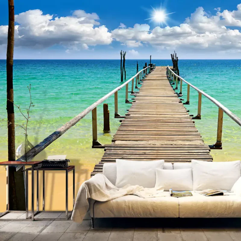 Snabb leverans Fototapet Arkiio Beach, Sun, BridgeStorlek: 150x105 cm