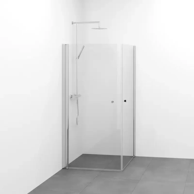 Extra rabatt Duschhörn Macro Design Spirit Rak900x900x1800 mm, Krom, Klarglas med Knopp