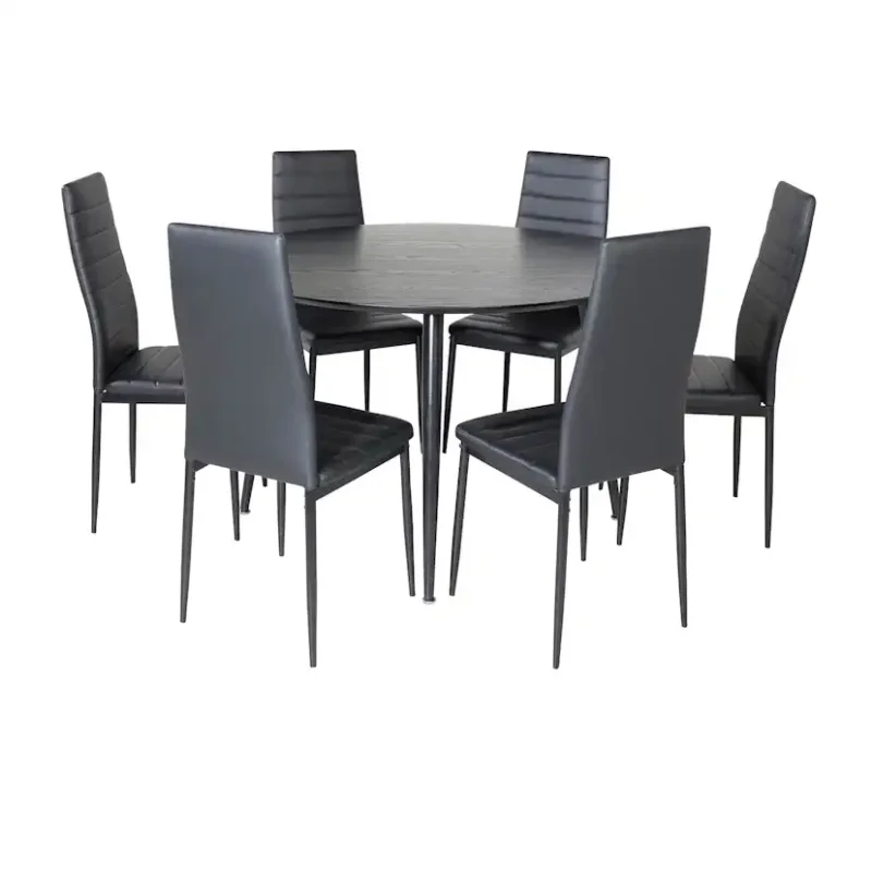 Matgrupp Venture Home Dipp Ø115 cm med 6 Slim Stolar Populär