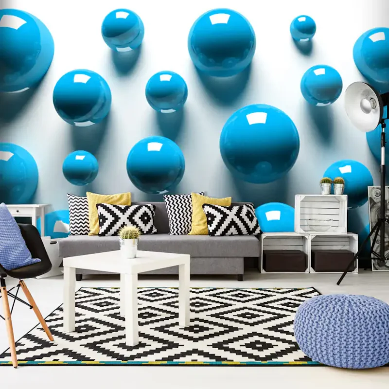 Trygg betalning Fototapet Arkiio Blue BallsStorlek: 100x70 cm