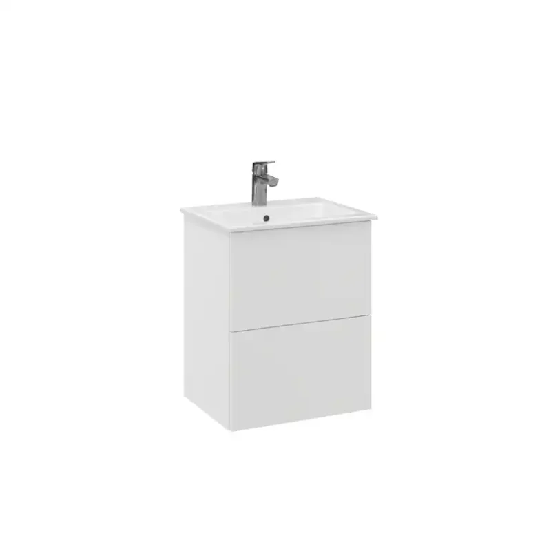 Trygg betalning Tvättställsskåp Temal Astra med Tvättställ och 2 lådorVit Matt, 603x492x400 mm