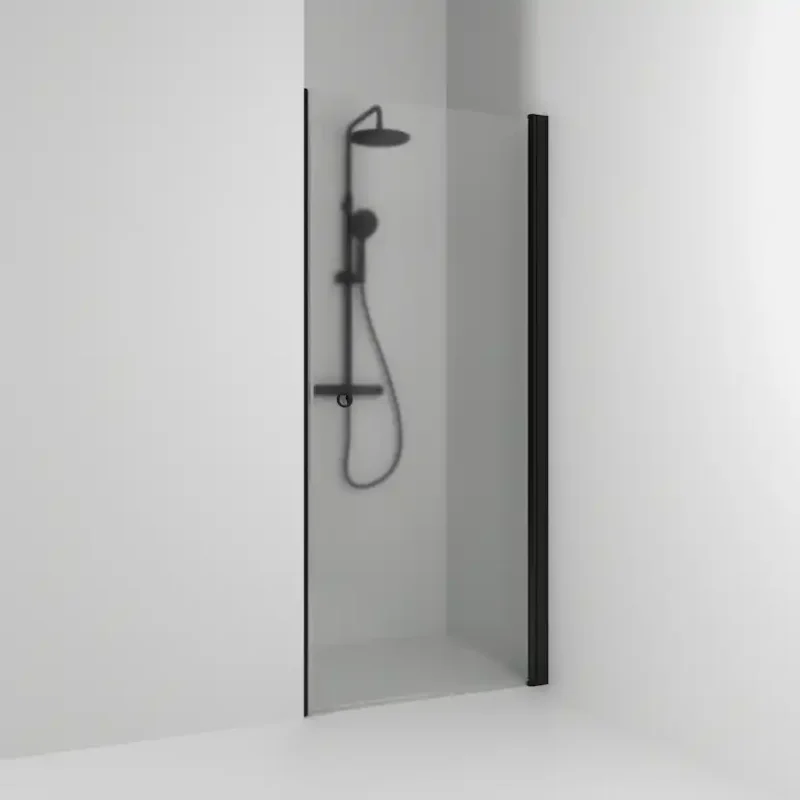 Fri frakt Duschdörr Svedbergs Skoga Rak EnkelProfil: Svart Matt, Frostglas, 763x1980 mm