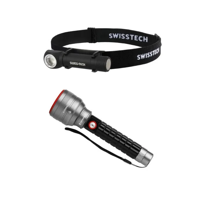 SWISS-TECH Lampkit, 1st ficklampa och 1st pannlampa uppladdningsbart Handla nu