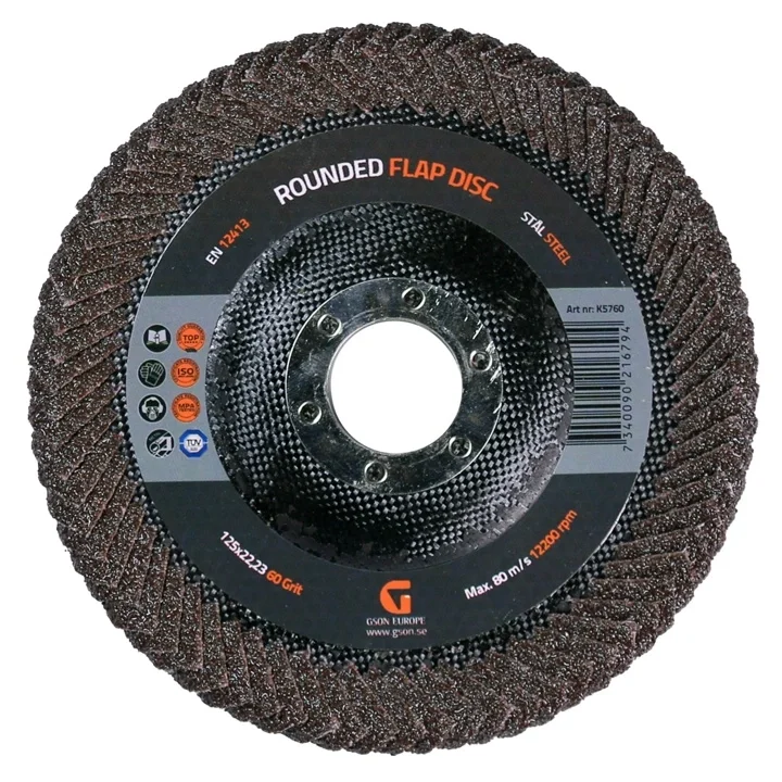Rabatter Lamellslipskiva rundad 125mm 80korn 10-pack